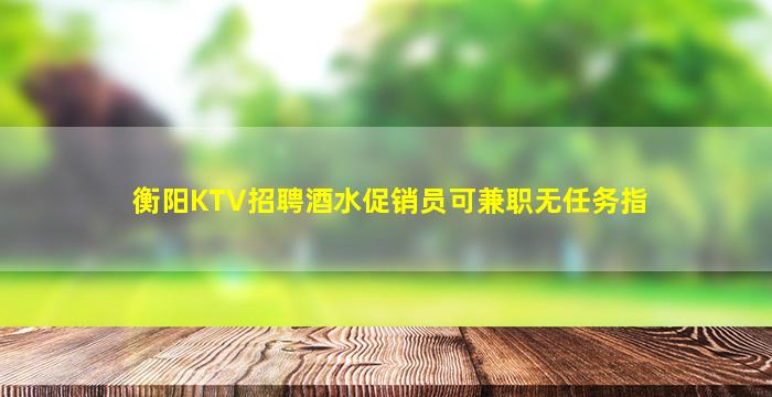 衡阳KTV招聘酒水促销员可兼职无任务指